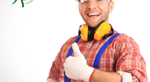 Tradesperson using social media to grow business