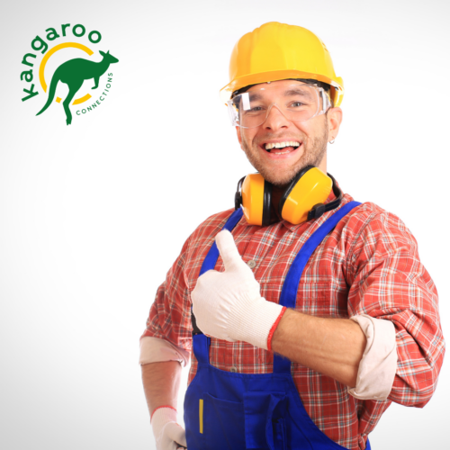 Tradesperson using social media to grow business