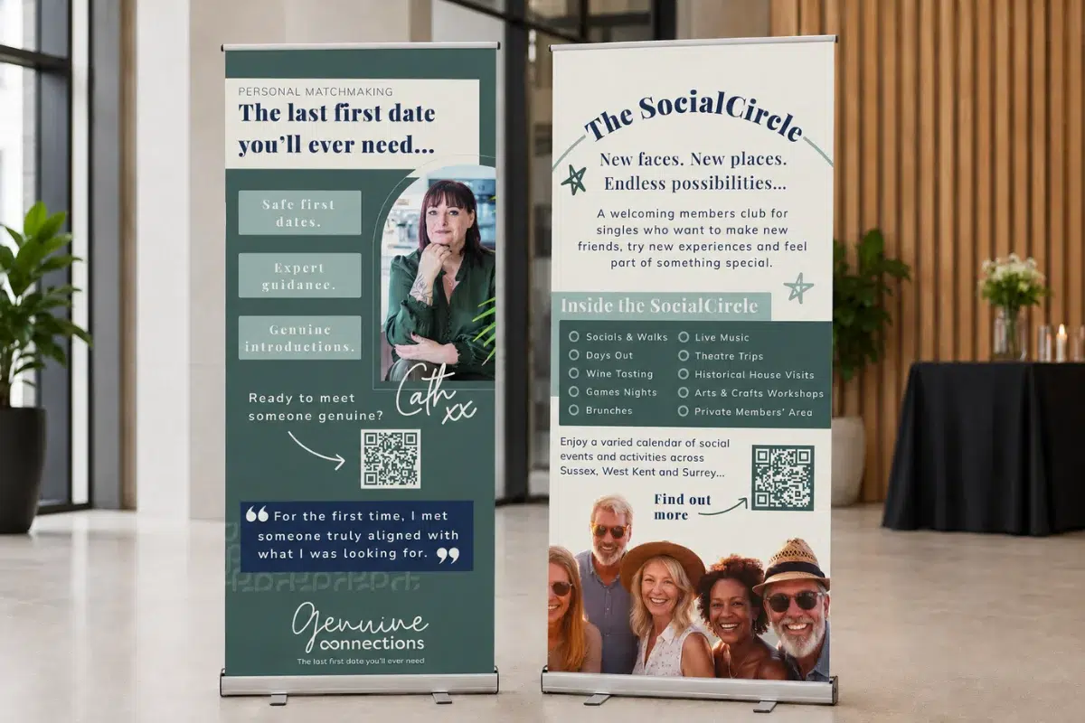 Genuine Connections event roll-up banner design
